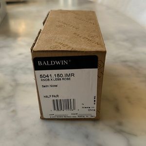 COPY - Baldwin, Knob X Less Rose, Satin Nickel. NIB